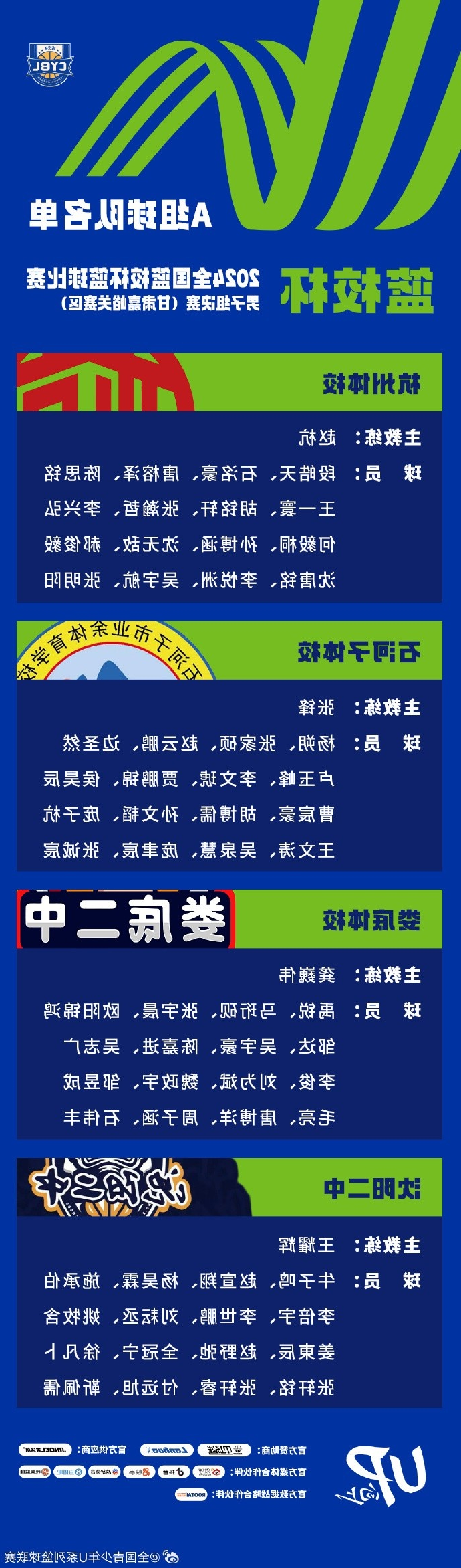 篮校杯男子组决赛球员名单及小组赛赛程公布 10月16-22日进行